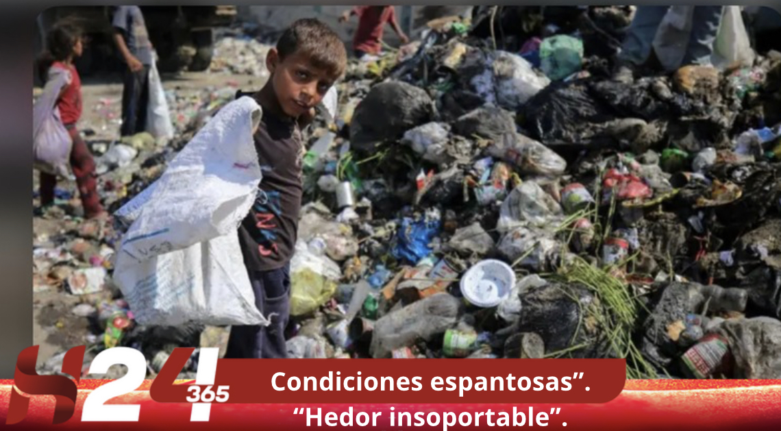 “Un infierno en la Tierra”: cómo la guerra y el bloqueo de Israel han dejado a Gaza viviendo entre aguas fecales y montañas de basura